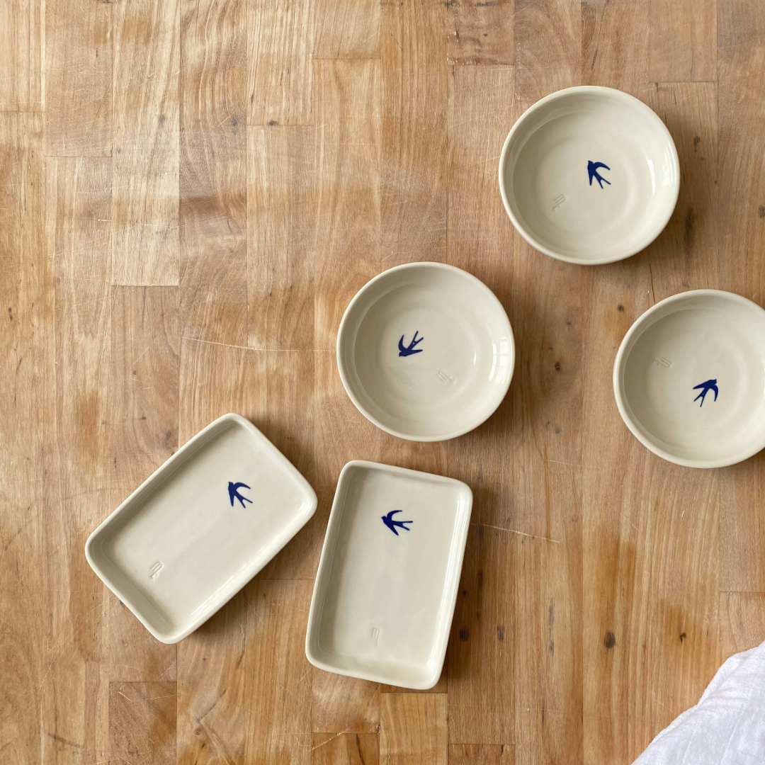 Plate Rectangle 1/2dose // Swalows | Margarida Fabrica